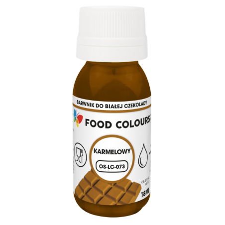 op. 18 ml Karmelowy barwnik spożywczy do białej czekolady - na bazie oleju roślinnego - nr. kat. OS-LC-080 Food Colours