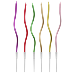 op. 6 sz. Metaliczne świeczki świderki na tort urodzinowy - dł. 16.5 cm - mix kolorów - Beauty & Charm GoDan
