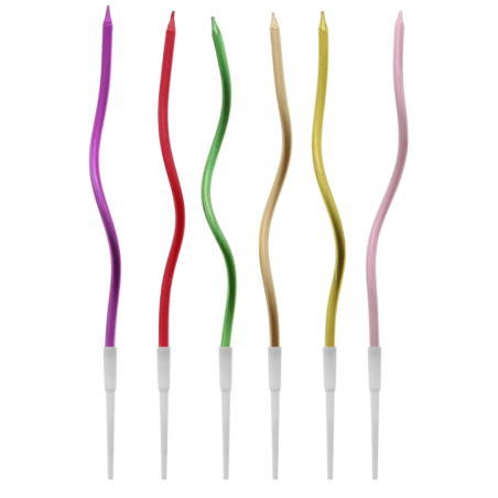 op. 6 sz. Metaliczne świeczki świderki na tort urodzinowy - dł. 16.5 cm - mix kolorów - Beauty & Charm GoDan