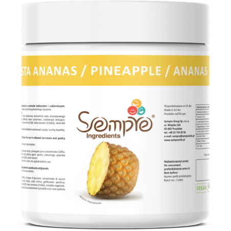 pasta ananasowa - zdjęcie poglądowe opakowania produktu z etykietą producenta - Sempre Ingredients