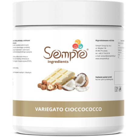 pasta variegato ciocco cocco - zdjęcie poglądowe opakowania produktu z etykietą producenta - Sempre Ingredients
