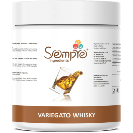 Pasta variegato o smaku whisky - zdjęcie poglądowe opakowania produktu z etykietą producenta - Sempre Ingredients