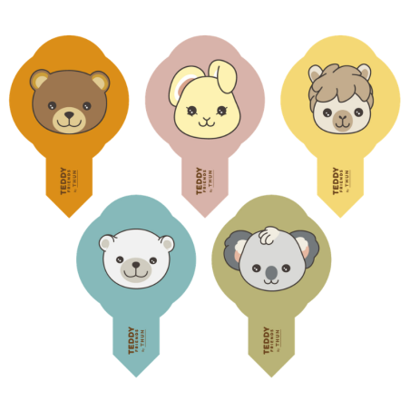 op. 600 szt. Wtykacze waflowe Teddy Friends by Thun - 5 wzorów - dekoracja waflowa z bohaterami z bajek - nr. kat. 41306 Modecor