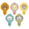 op. 600 szt. Wtykacze waflowe Teddy Friends by Thun - 5 wzorów - dekoracja waflowa z bohaterami z bajek - nr. kat. 41306 Modecor