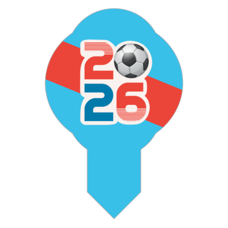 op. 600 szt. Wtykacze waflowe Mistrzostwa Świata w Piłce Nożnej 2026 w 5 kolorowych wzorach - nr. kat 11410 Modecor