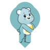 op. 600 szt. Wtykacze waflowe Care Bears - 8 wzorów - dekoracja waflowa z bohaterami z bajek - nr. kat. 40142 Modecor