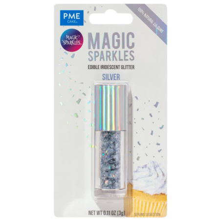 op. 3 g Silver Magic Sparkles - opalizujący brokat spożywczy do kreatywnych dekoracji