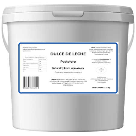 op. 7 kg Pastelero Dulce de Leche - naturalny krem kajmakowy do nadziewania i przekładania wyrobów cukierniczych