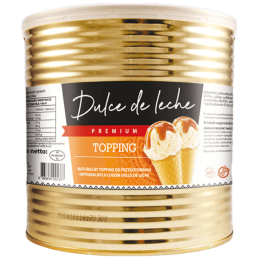 op. 3 kg Topping Dulce de Leche - naturalny krem kajmakowy o płynnej konsystencji - polewa do lodów i deserów