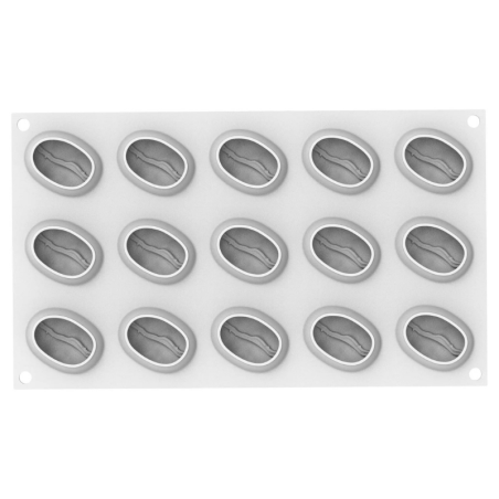 Caffè 30 Silikomart - zestaw do monoporcji - ziarna kawy - forma silikonowa z wykrojnikiem - poj. 30 ml x 15 porcji