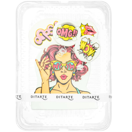 op. 5 szt. Komiks Pin-up Girl - tematyczny zestaw dekoracji cukrowych na tort - Ditarte Dekoracje Cukiernicze