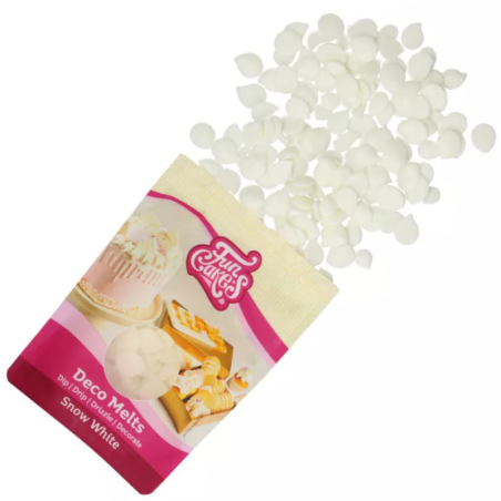 op. 250 g Biała polewa cukiernicza w postaci łatwych do rozpuszczania kawałków - Deco Melts Snow White Fun Cakes