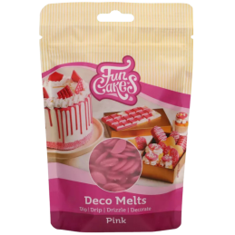 op. 0.25 kg Różowa polewa cukiernicza w postaci łatwych do rozpuszczania kawałków - Deco Melts Pink Fun Cakes