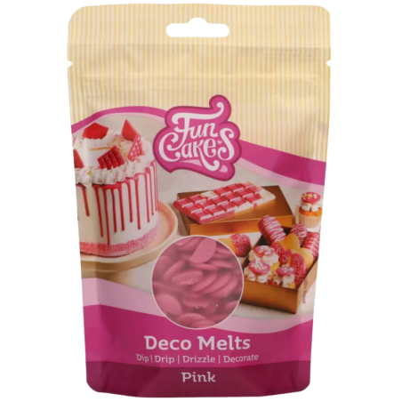 op. 0.25 kg Różowa polewa cukiernicza w postaci łatwych do rozpuszczania kawałków - Deco Melts Pink Fun Cakes