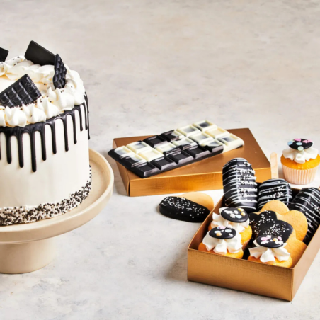 op. 0.25 kg Czarna polewa cukiernicza w postaci łatwych do rozpuszczania kawałków - Deco Melts Black Fun Cakes