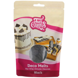 op. 0.25 kg Czarna polewa cukiernicza w postaci łatwych do rozpuszczania kawałków - Deco Melts Black Fun Cakes
