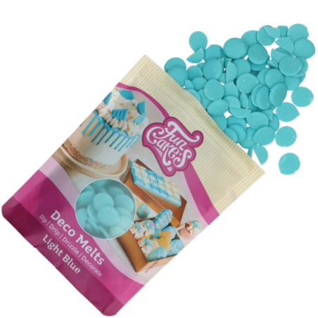 op. 0.25 kg Błękitna polewa cukiernicza w postaci łatwych do rozpuszczania kawałków - Deco Melts Light Blue Fun Cakes