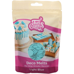 op. 0.25 kg Błękitna polewa cukiernicza w postaci łatwych do rozpuszczania kawałków - Deco Melts Light Blue Fun Cakes