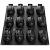PX43136 Cabosse Pavoni Italia - forma silikonowa - ziarno kakao - dł. 80 x szer. 56 x wys. 46 mm / poj. 120 ml x 12 porcji