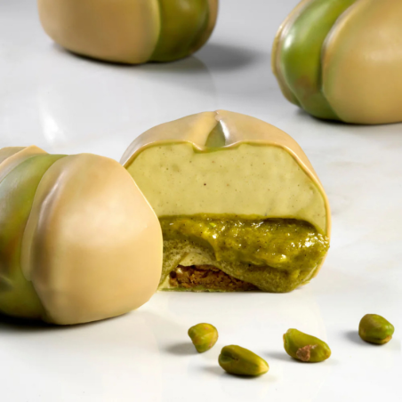 PX43135 Pistachio Pavoni Italia - forma silikonowa - pistacja - dł. 80 x szer. 56 x wys. 46 mm / poj. 120 ml x 15 porcji