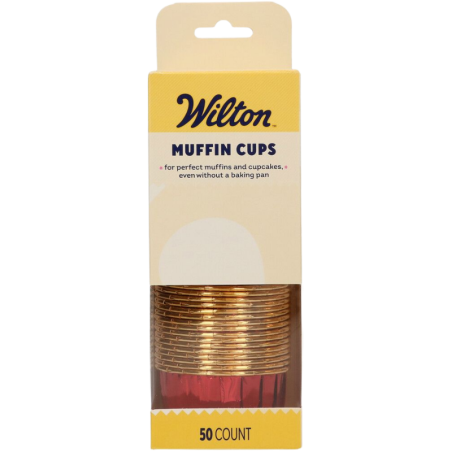 op. 50 szt. Rubinowe foremki na muffiny - śr. 50 x wys. 39 mm - stabilne papilotki z rantem do pieczenia babeczek