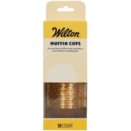 op. 50 szt. Brązowe foremki na muffiny - śr. 50 x wys. 39 mm - stabilne papilotki z rantem do pieczenia babeczek