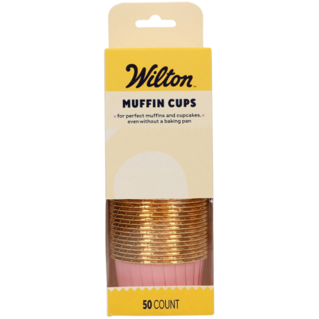 op. 50 szt. Różowe foremki na muffiny - śr. 50 x wys. 39 mm - stabilne papilotki z rantem do pieczenia babeczek