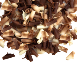 op. 1 kg POSYPKA DUO BARBARA DECOR dekoracyjne wiórki białej i ciemnej czekolady 9 x 5 mm (produkt konfekcjonowany)