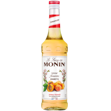 op. 0.7 l Syrop o smaku likieru z gorzkich migdałów - Amaretto Le Sirop de Monin - szklana butelka