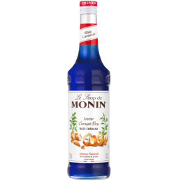 op. 0.7 l Syrop barmański o smaku gorzkich pomarańczy - Blue Curacao Le Sirop de Monin - szklana butelka