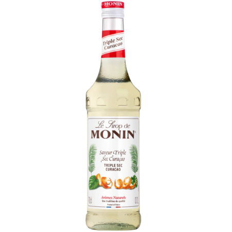 op. 0.7 l Syrop o słodko-gorzkim aromacie skórki pomarańczowej - Triple Sec Curacao Le Sirop de Monin - szklana butelka