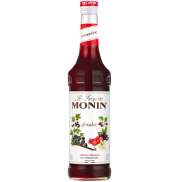 op. 0.7 l Syrop o smaku czerwonych owoców z nutą wanilii - Grenadine Le Sirop de Monin - szklana butelka