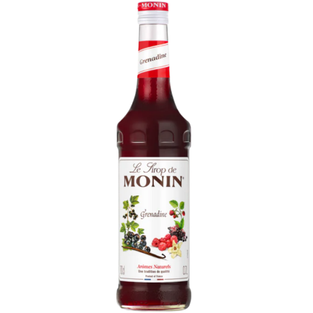 op. 0.7 l Syrop o smaku czerwonych owoców z nutą wanilii - Grenadine Le Sirop de Monin - szklana butelka