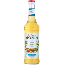 op. 0.7 l Bezcukrowy syrop o smaku orzechów laskowych - Sugar Free Hazelnut Le Sirop de Monin - szklana butelka