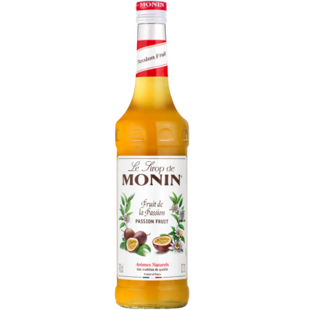 op. 0.7 l Syrop o smaku marakui - Passion Fruit Le Sirop de Monin - szklana butelka