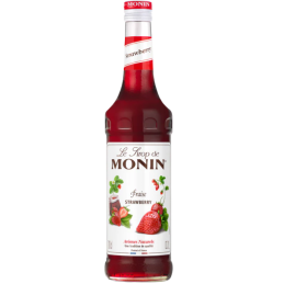 op. 0.7 l Syrop o smaku truskawkowym - Strawberry Le Sirop de Monin - szklana butelka