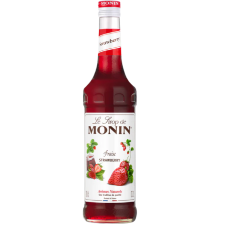 op. 0.7 l Syrop o smaku truskawkowym - Strawberry Le Sirop de Monin - szklana butelka