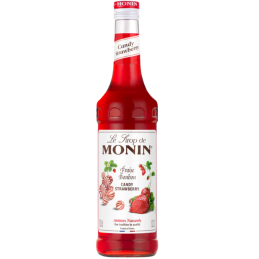 op. 0.7 l Syrop o smaku cukierków truskawkowych - Candy Strawberry Le Sirop de Monin - szklana butelka