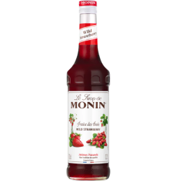 op. 0.7 l Syrop o smaku poziomkowym - Wild Strawberry Le Sirop de Monin - szklana butelka