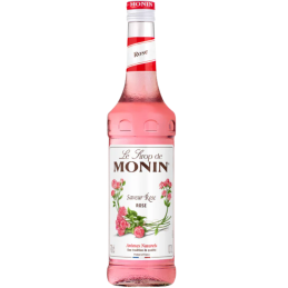 op. 0.7 l Syrop różany do romantycznych napojów - Rose Le Sirop de Monin -  szklana butelka
