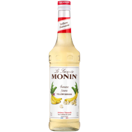 op. 0.7 l Syrop o smaku dojrzałych bananów - Yellow Banana Le Sirop de Monin - szklana butelka