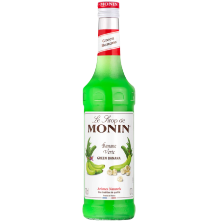 op. 0.7 l Syrop o smaku świeżo dojrzałego banana - Green Banana Le Sirop de Monin - szklana butelka
