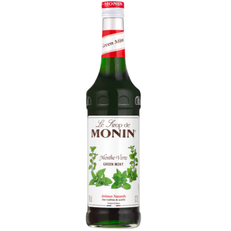 op. 0.7 l Syrop o smaku świeżej mięty pieprzowej - Green Mint Le Sirop de Monin - szklana butelka
