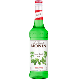 op. 0.7 l Syrop o smaku świeżych liści bazylii - Basil Le Sirop de Monin - szklana butelka