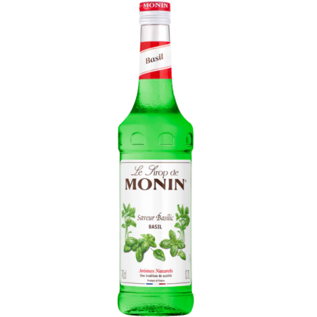op. 0.7 l Syrop o smaku świeżych liści bazylii - Basil Le Sirop de Monin - szklana butelka