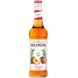 op. 0.7 l Syrop o smaku brzoskwiniowym - Peach Le Sirop de Monin - szklana butelka