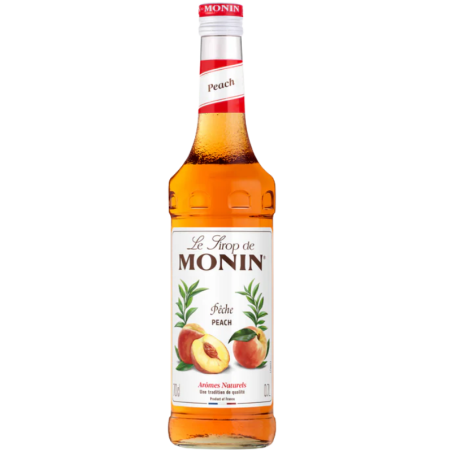op. 0.7 l Syrop o smaku brzoskwiniowym - Peach Le Sirop de Monin - szklana butelka