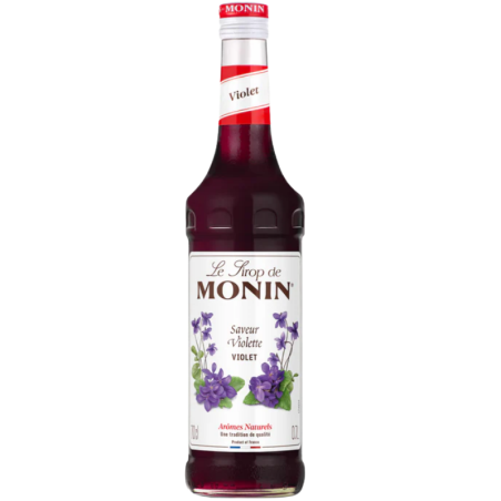 op. 0.7 l Aromatyczny syrop o smaku kwiatów fiołków - Violet Le Sirop de Monin - szklana butelka