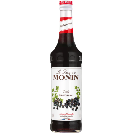 op. 0.7 l Syrop o smaku czarnej porzeczki - Blackcurrant Le Sirop de Monin - szklana butelka