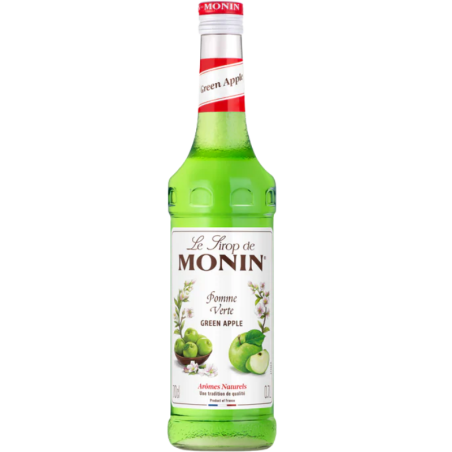 op. 0.7 l Syrop o smaku zielonego jabłka - Green Apple Le Sirop de Monin - szklana butelka